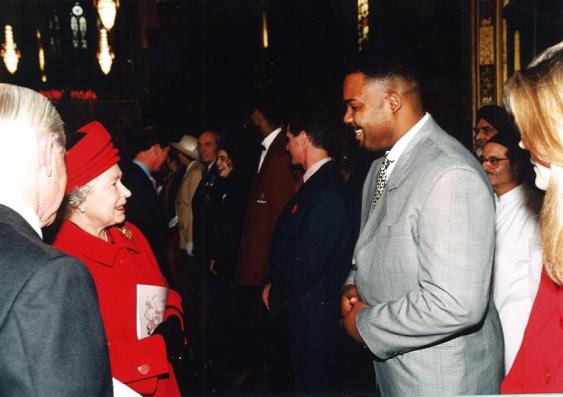 Junior Spence - Founder of Visual Ministries & Visual Ministry Choir (VMC) meeting the Queen - Queen Elizabeth II was Queen of the United Kingdom